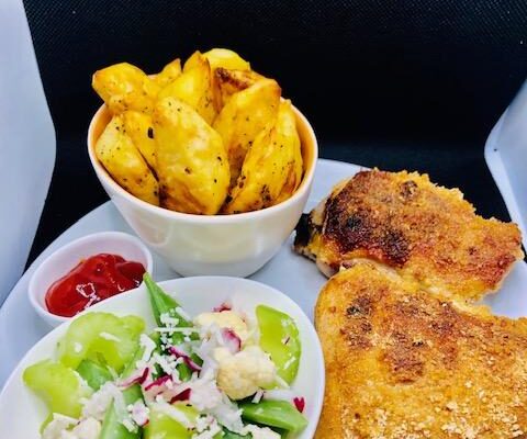 Crispy Baked Celery Chicken Cake